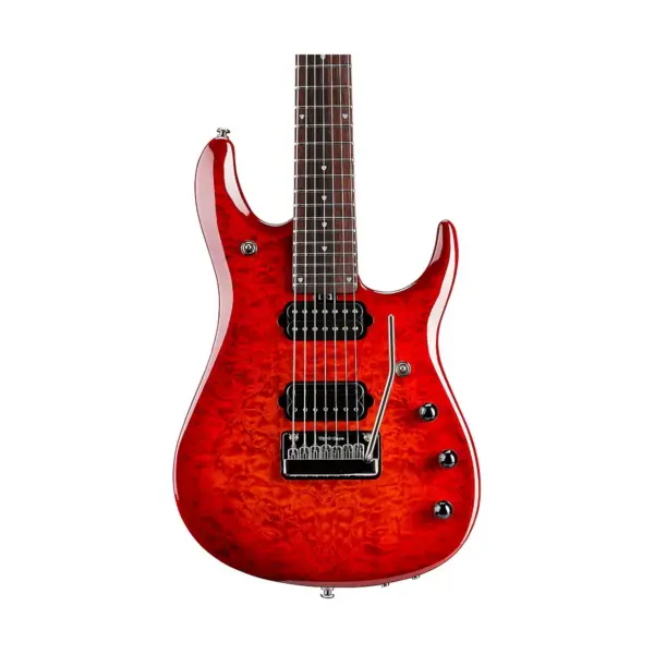 Ernie Ball Music Man John Petrucci 7 JP7 Quilt Maple Top Rosewood Fingerboard Electric Guitar Dragon's Blood