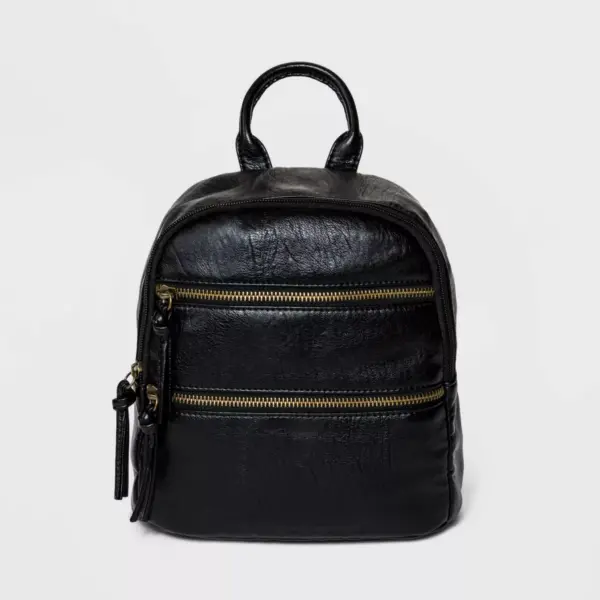 Bueno Mini Zip Closure Backpack - Black