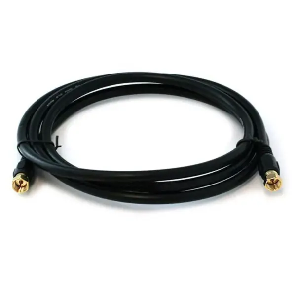 Monoprice Video Cable - 6 Feet - Black | RG6 Quad Shield CL2 Coaxial Cable with F Type Connector