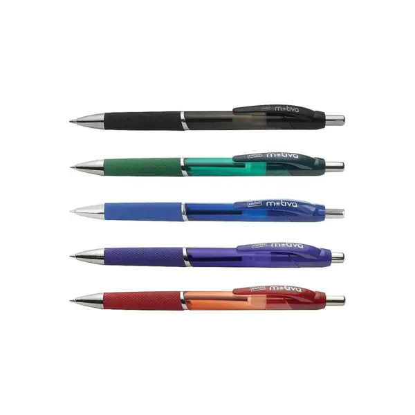 Staples Motiva Advanced Ink Retractable Ballpoint Pens Fine Assorted 5/PK 21520