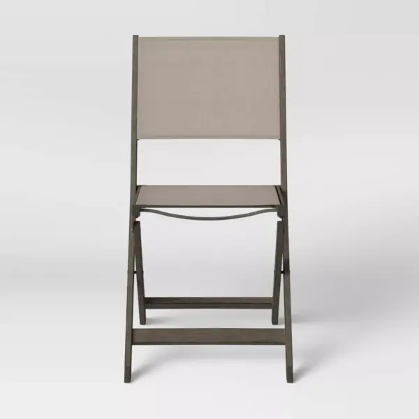 Weathered Teak Folding Patio Bistro Chair - Threshold™