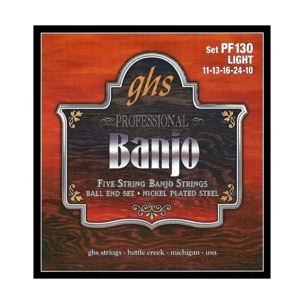 GHS PF130 Nickel Ball End 5-String Banjo Strings