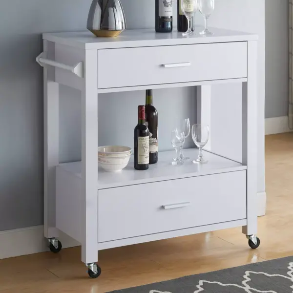 Umberra 2 Drawer Kitchen Cart White - HOMES: Inside + Out