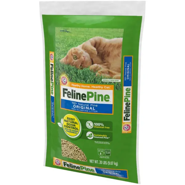 Feline Pine 100% Natural Pine, Odor Control, Non-Clumping Cat Litter - 20lbs