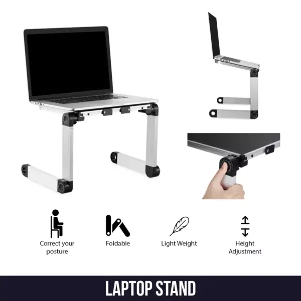 Dartwood Adjustable and Portable Laptop Stand / Holder - Compatible with MacBook Pro / Air, Lenovo, HP, Dell and other 15 Inch Laptops