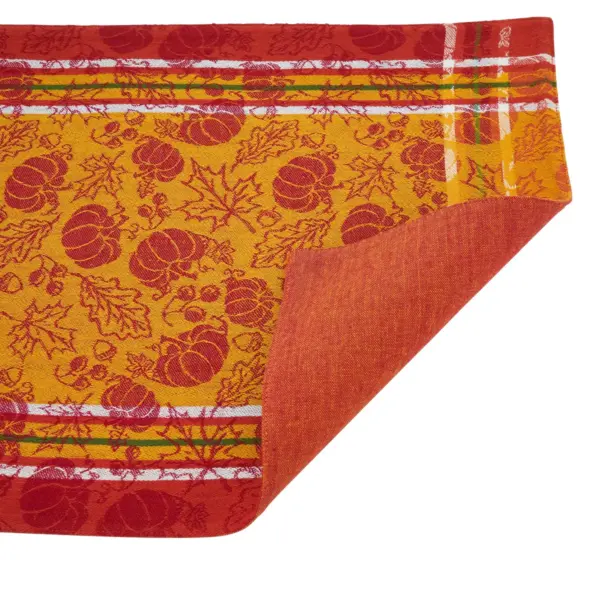 Saro Lifestyle Cotton Placemats With Pumpkin and Leaf Jacquard Design (set of 4 pcs)