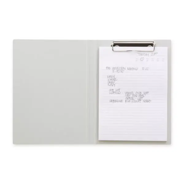 A5 Pad Folio with Clip and Paper Pad Gray - Good Office Day