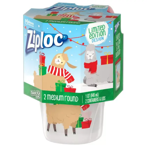 Ziploc Holiday Twist 'N Loc Storage Containers - Clear - 32oz/2ct