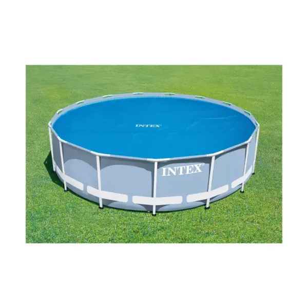 Intex 29024E 16 Foot Above Ground Swimming Pool Solar Cover with Carry Bag, Blue