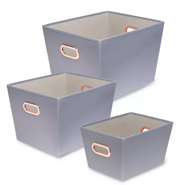 Honey-Can-Do Decorative Organizing Totes Gray