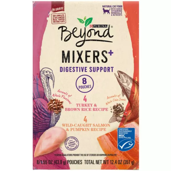 Purina Beyond Mixers Digestive Support Poultry & Fish In Gravy Wet Cat Food - 1.55oz/8ct Variety Pack