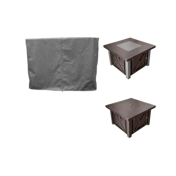 Square Fire Pit Commercial Cover - Gray - AZ Patio Heaters