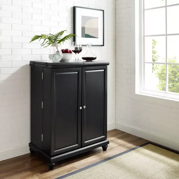 Cambridge Expandable Bar Cabinet Black - Crosley