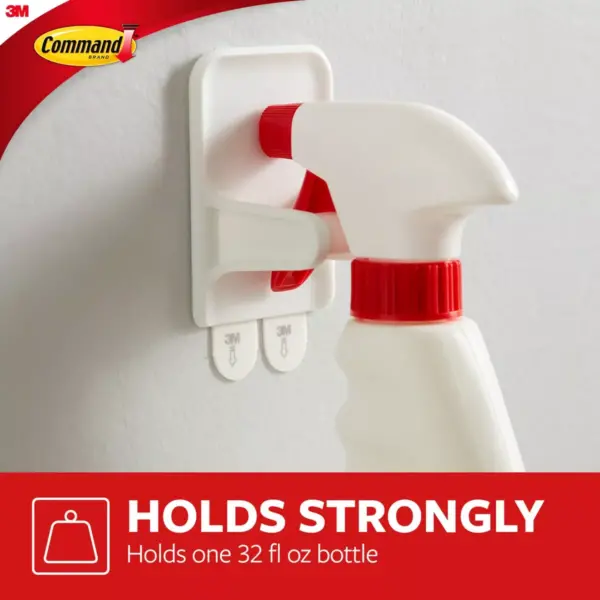 Command 2 Hangers/4 Strips per pk Spray Bottle Hangers White