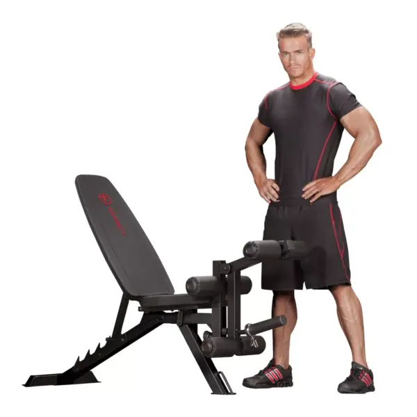 Marcy Deluxe Utility Weight Bench - Red/Black