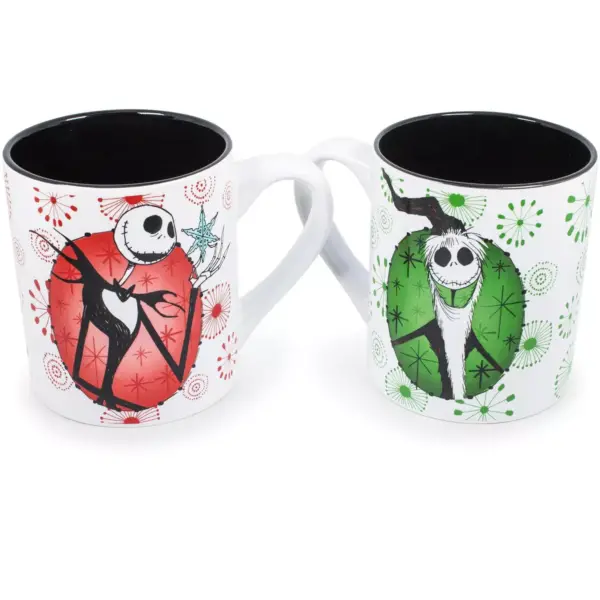 Silver Buffalo Nightmare Before Christmas Jack Holiday Mugs, Set of 2 | Each Holds 14 Ounces