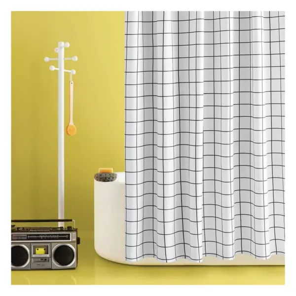 Microfiber Shower Curtain Black/White - Room Essentials™