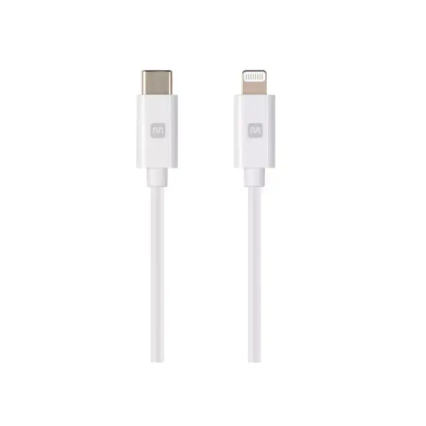 Monoprice Apple MFi Certified Lightning to USB Type-C and Sync Cable - 3 Feet - White | Compatible with iPod, iPhone, iPad with Lightning Connector