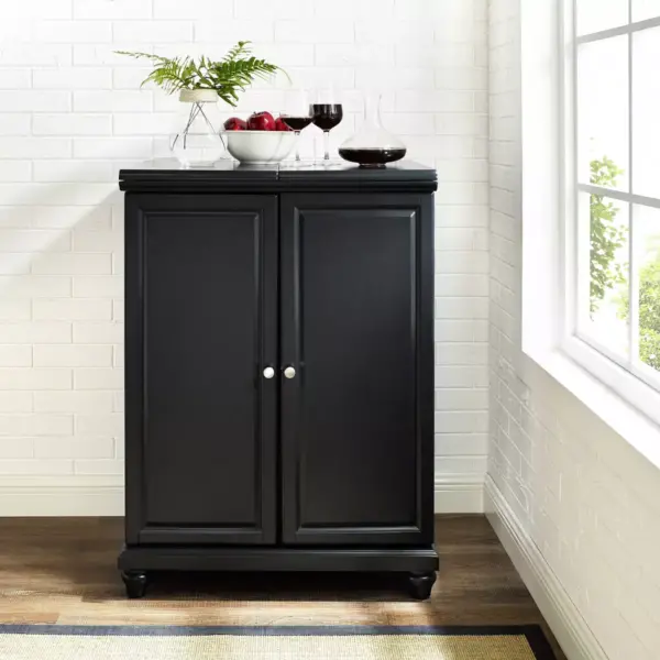 Cambridge Expandable Bar Cabinet Black - Crosley