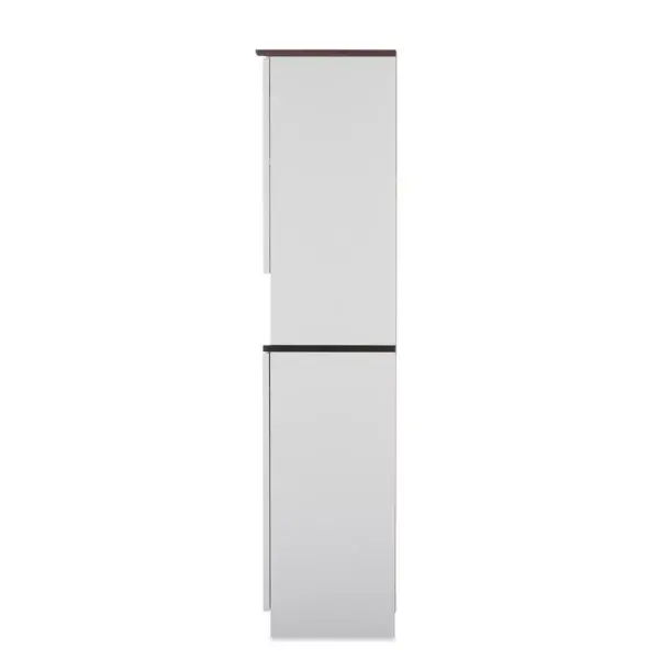 Lauren TwoTone and Buffet and Hutch Kitchen Cabinet White/Dark Brown - Baxton Studio