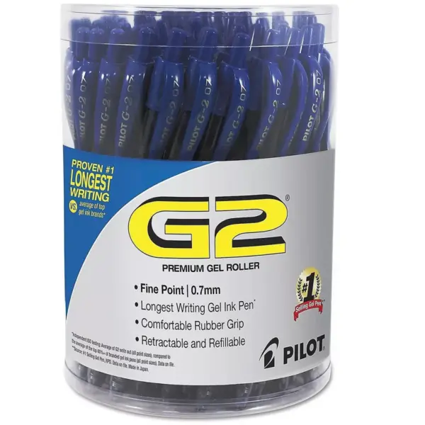 Pilot G2 Premium Retractable Gel Ink Pen Refillable Blue Ink .7 mm 36/Pack 84066