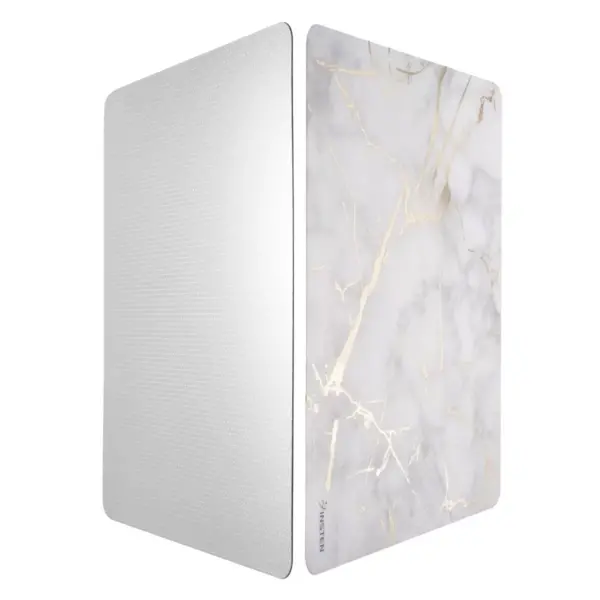 INSTEN Ultra Thin Reflective Anti-Slip Marble Mouse Pad, White/ Gold Marble