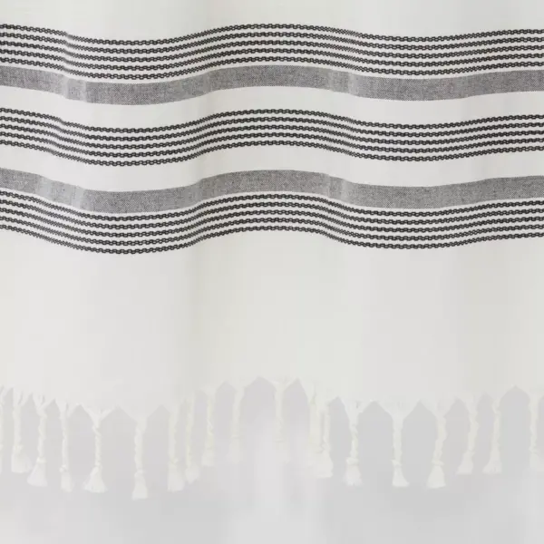 Striped Fringe Shower Curtain Off-White - Threshold™