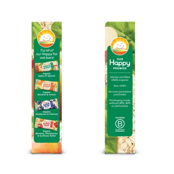 HappyTot Fiber & Protein Organic Apples and Spinach Soft-Baked Oat Bar - 5ct/0.88oz Each