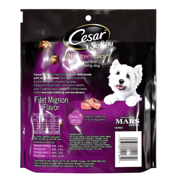 Cesar Softies Beef and Filet Mignon Flavor Chewy Dog Treats - 18oz