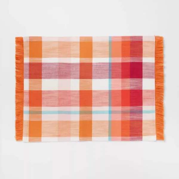 Cotton Plaid Placemat Orange - Opalhouse™