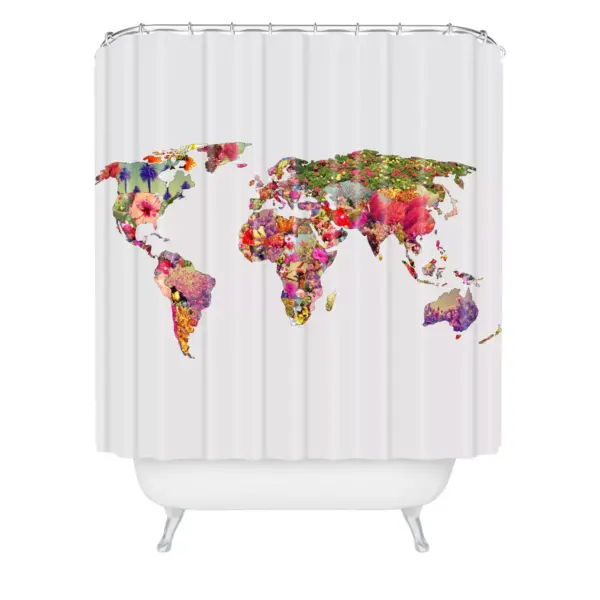 Bianca Green Its Your World Shower Curtain White - Deny Designs