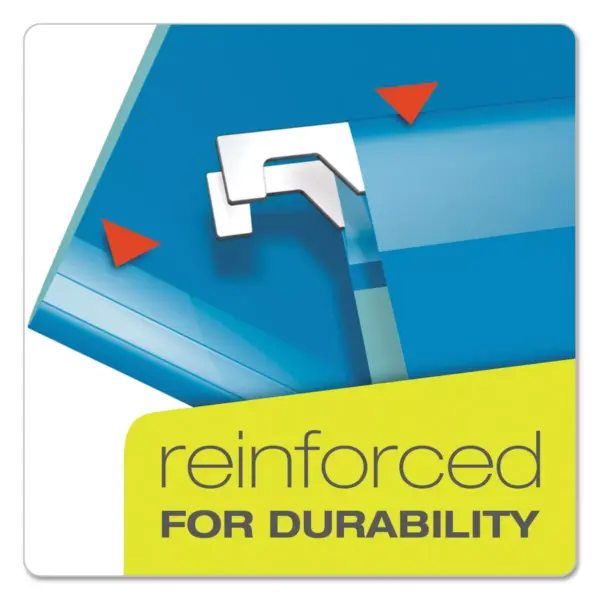 Pendaflex Reinforced 2" Extra Capacity Hanging Folders 1/5 Tab Legal Blue 25/Box 4153X2BLU