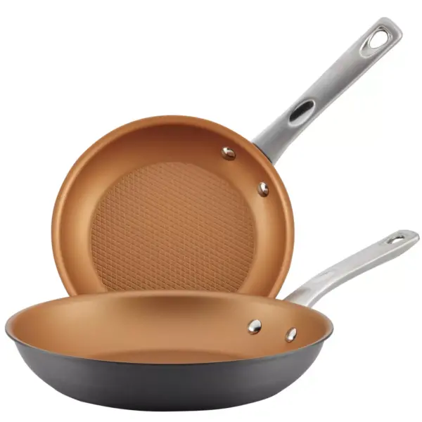 Ayesha Curry 9.25" x 11.5" Home Collection Hard Anodized Aluminum Skillets Twin Pack