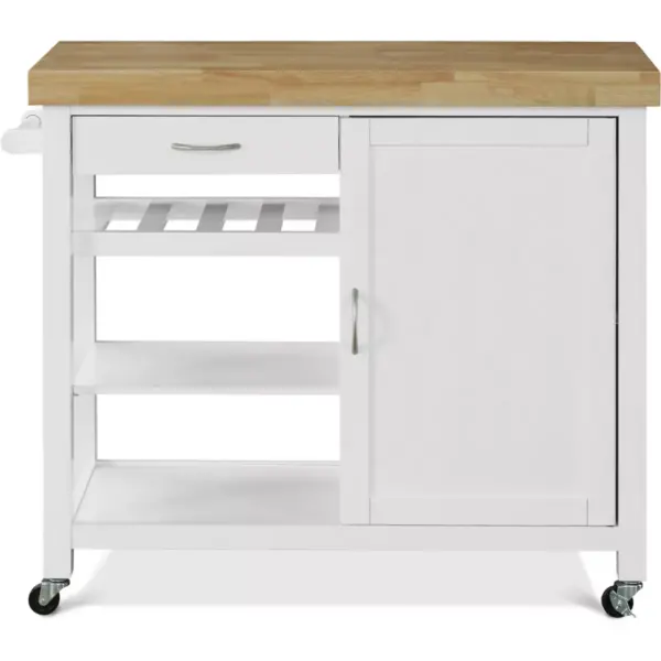 Denver Kitchen Cart White - ClickDecor