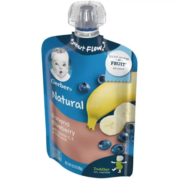 Gerber Toddler Banana Blueberry Baby Food Pouch - 3.5oz