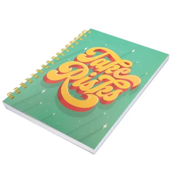 Green Inspired Spiral Notebook 1 Subject College Ruled Take Risks Wire-O