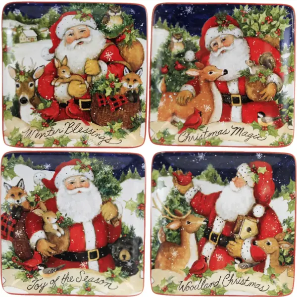 Tabletop 6.0" Magic Christmas Santa Canape Plates Holiday Certified International  -  Dining Plates