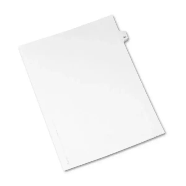 Avery-Style Legal Exhibit Side Tab Divider Title: 47 Letter White 25/Pack 01047