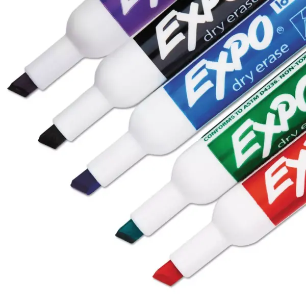 EXPO Low Odor Dry Erase Marker Chisel Tip Assorted 36/Box