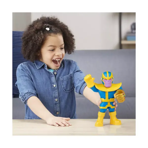 Playskool Heroes Marvel Super Hero Adventures Mega Mighties 10-Inch 3 Pack, Thanos, Spider-Man, Hulk, Ages 3 and Up