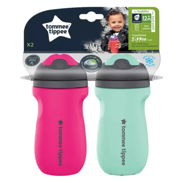 Tommee Tippee 2pk Insulated Sippee Toddler Cup - Pink/Mint - 9oz