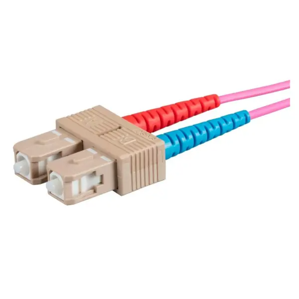 Monoprice Fiber Optic Cable - 5 Meter - Purple | OM4, LC/ST, Multi Mode Duplex, (50/125 Type) - Entegrade Series