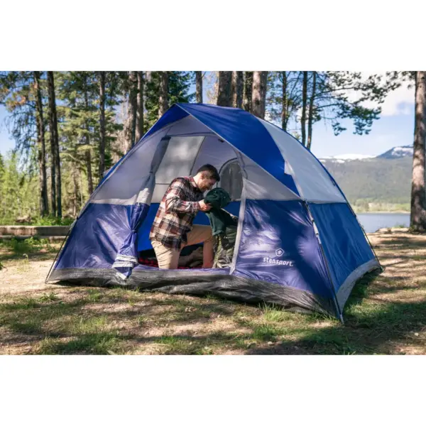 Stansport Teton 6 Person Dome Tent Blue/White