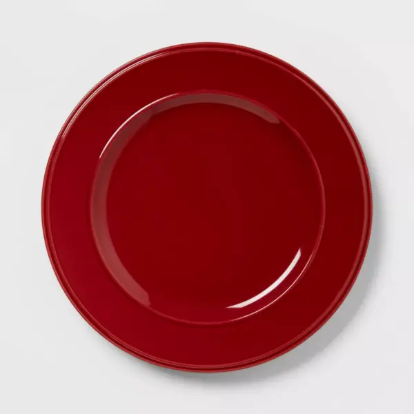 12pc Stoneware Everyday Dinnerware Set Red - Threshold™