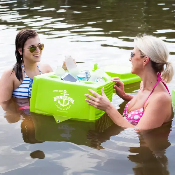 TRC Recreation Water Resistant Floating Super Soft Goodlife Drink Beverage Kooler Cooler for Water Adventures and Activities, Fierce Green