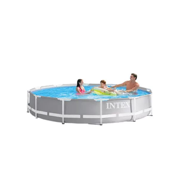 Intex 26711EH 12ft x 30in Prism Metal Frame Above Ground Swimming Pool with Filter Pump & 3 Inch Chlorine Tabs, 50 lbs (No Filter Pump Included)