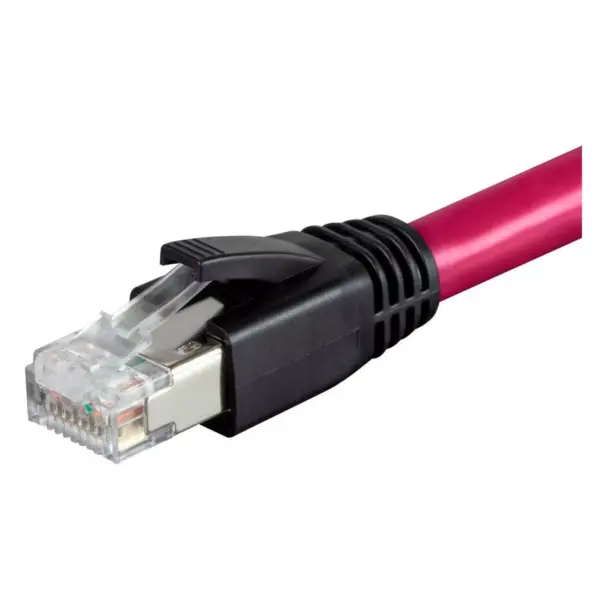 Monoprice Cat8 Ethernet Network Cable - 3 Feet - Red, 2GHz, 40G, 24AWG, S/FTP - Entegrade Series