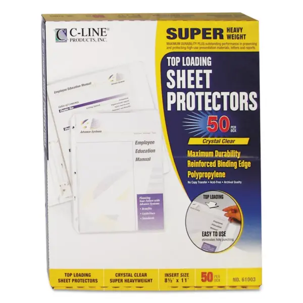 C-Line Super Heavyweight Polypropylene Sheet Protector Clear 2" 11 x 8 1/2 50/BX 61003