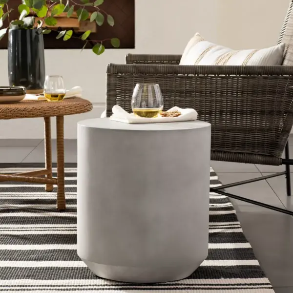 Faux Stone Patio Accent Table - Threshold™ designed with Studio McGee