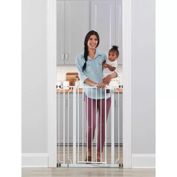 Regalo Extra Tall Easy Step Metal Walk Through Baby Gate - White